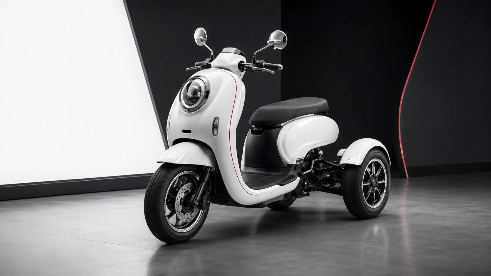 Ozimoto Scoopy-inspired retro scooter trike design concept